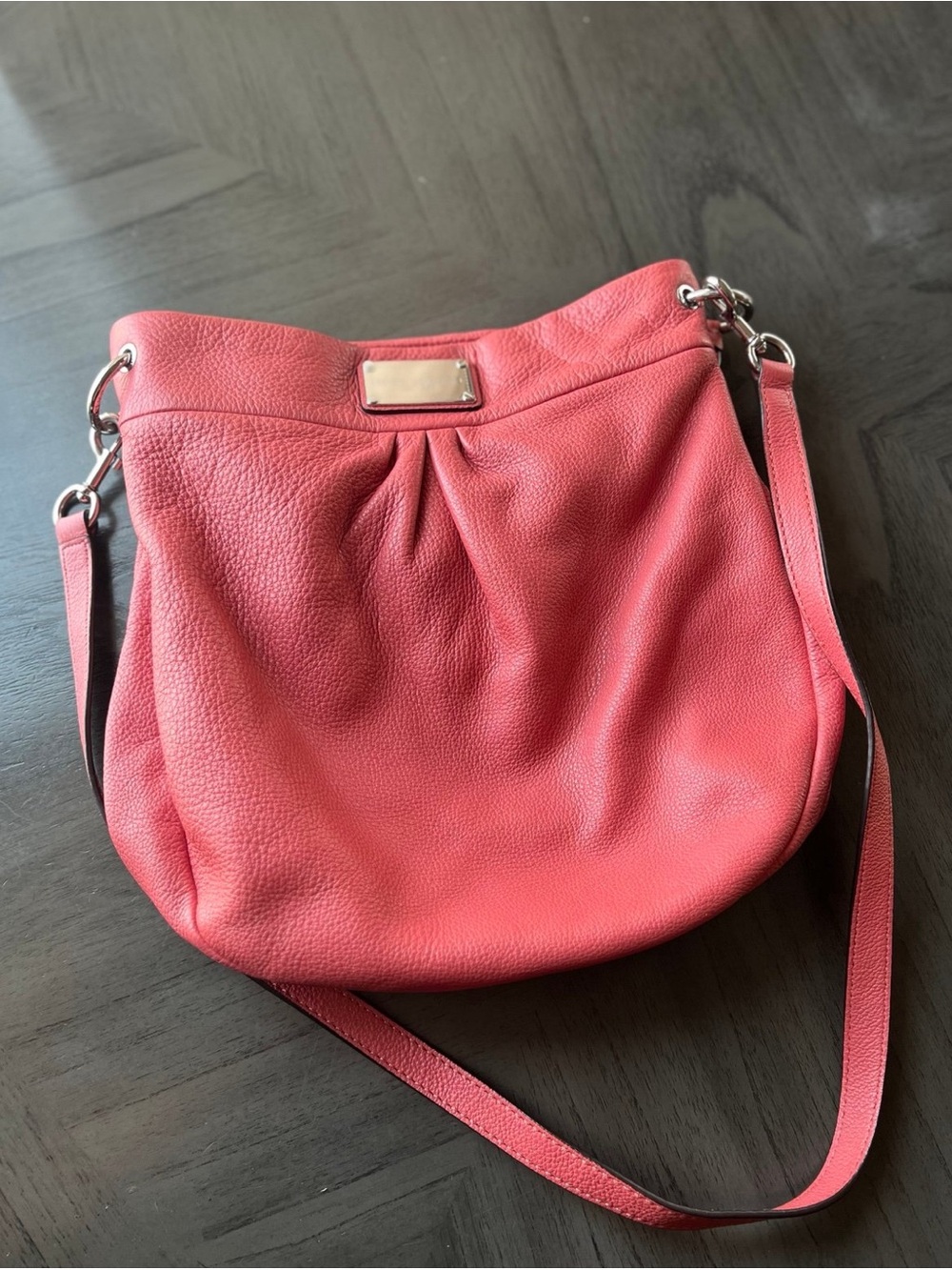 Marc Jacobs Coral Classic Q Leather Hillier Hobo Bag with Silver Hardware - Picture 8 of 12